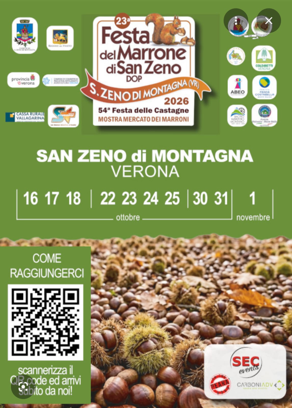 San Zeno DOP Chestnut Festival – 3rd weekend