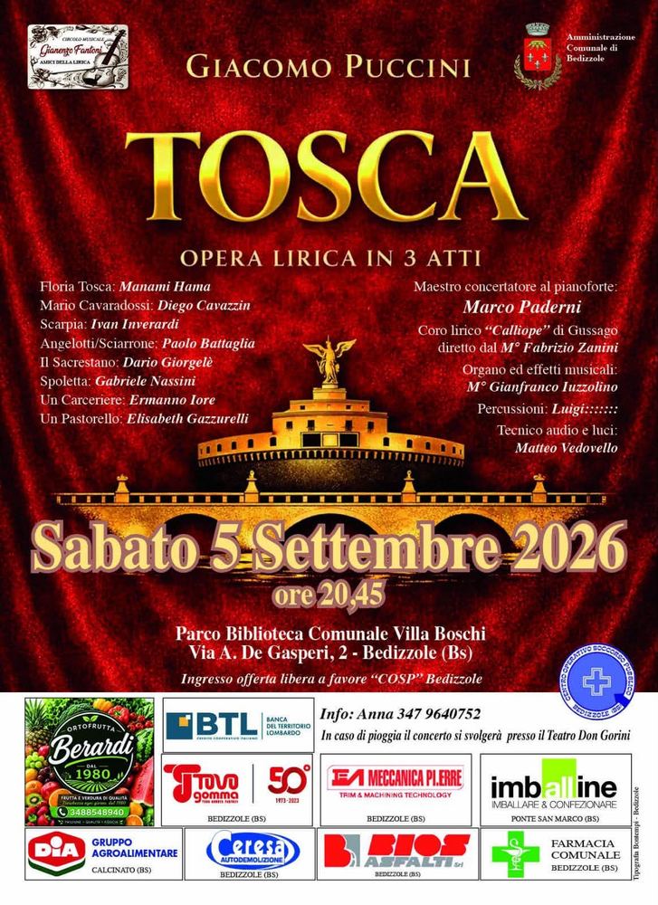 TOSCA opera lirica in 3 atti